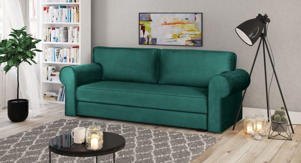 Sofa LARGO 246 cm rozkładana 3-osobowa z pojemnikiem – funkcja spania - widok z boku