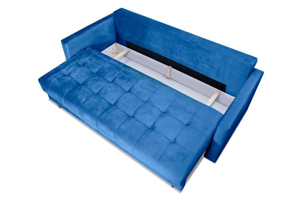 Nowoczesna sofa rozkładana z funkcją spania i pojemnikiem – 210 cm - kolor