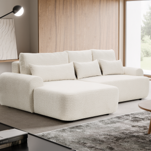 Wytrzymały i wygodny narożnik Otello 260*160 Z FUNKCJĄ SPANIA! LEWY BIAŁY