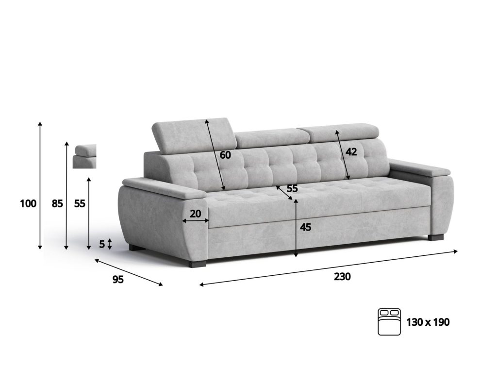 Grand Sofa 3-osobowa - widok z boku