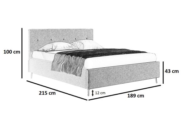 Łóżko tapicerowane Havi - widok